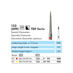 132-008SF-FG Бор алмазный NTI, форма конус, сверх мелкое зерно