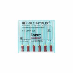 K-file Nitiflex №25, 25 мм, Dentply, никель-титан, ручной, для препарирования канала (6 шт)