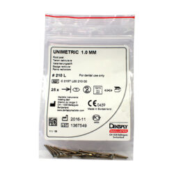 Штифты титановые конические Unimetric 210 L зеленые, конусность 1, (25 шт)