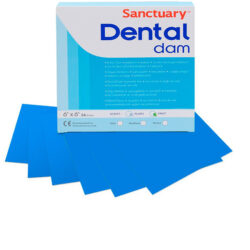 Резиновые завесы Dental Dams синие, плотные (152 х 152 мм) - листы латексные для раббердам (36 шт)
