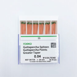 Гуттаперчивые штифты 04 №35 ROECO - для пломбирования корневых каналов (60 шт)