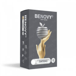 Перчатки Benovy S, латексные, полностью текстурированные неопудренные, нестерильные (100 шт)